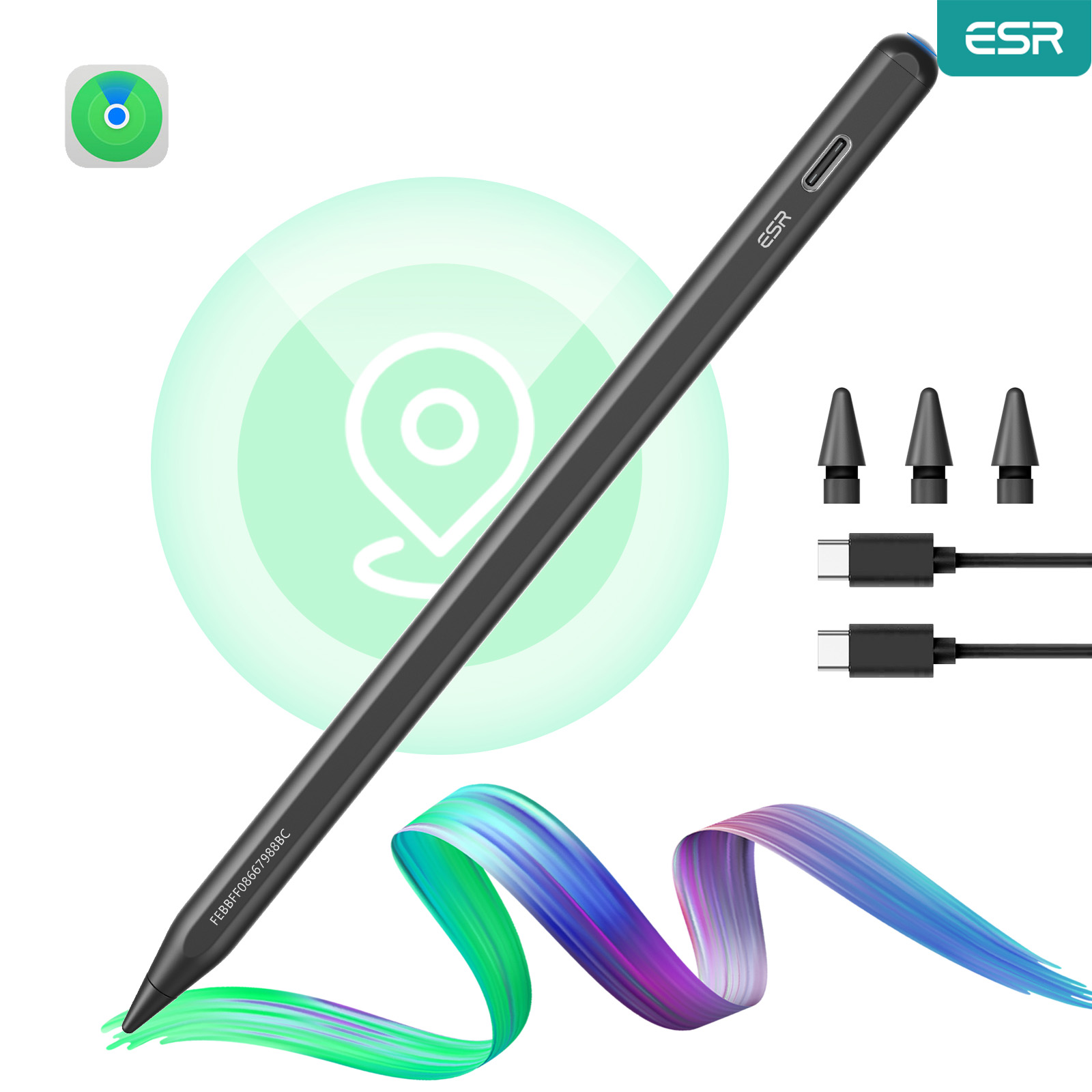 Tablet Accessories For Kids - ESR 아이패드 펜슬 (iPad 2018-2025, Findmy