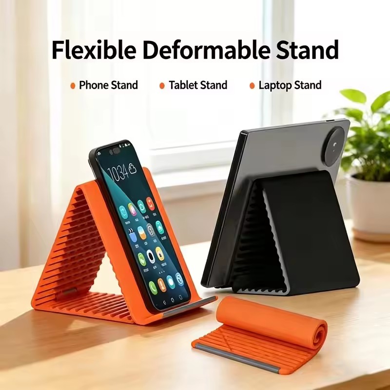 Laptop Tablet Accessories - 휴대용 실리콘 폰/태블릿/노트북 거치대, 창의적인 접이식