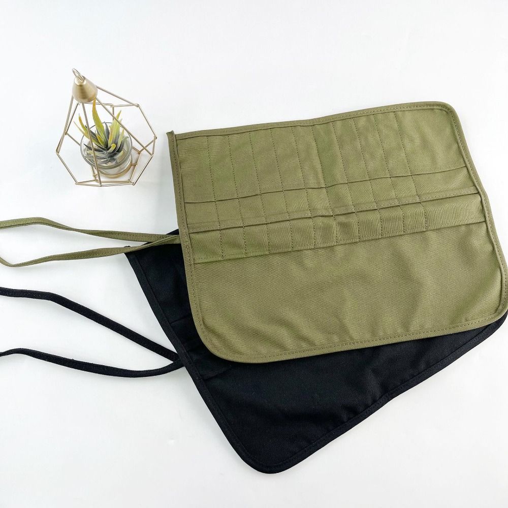 Case With Pencil Holder - 22슬롯 페인트 브러시 홀더 캔버스 블랙/다크