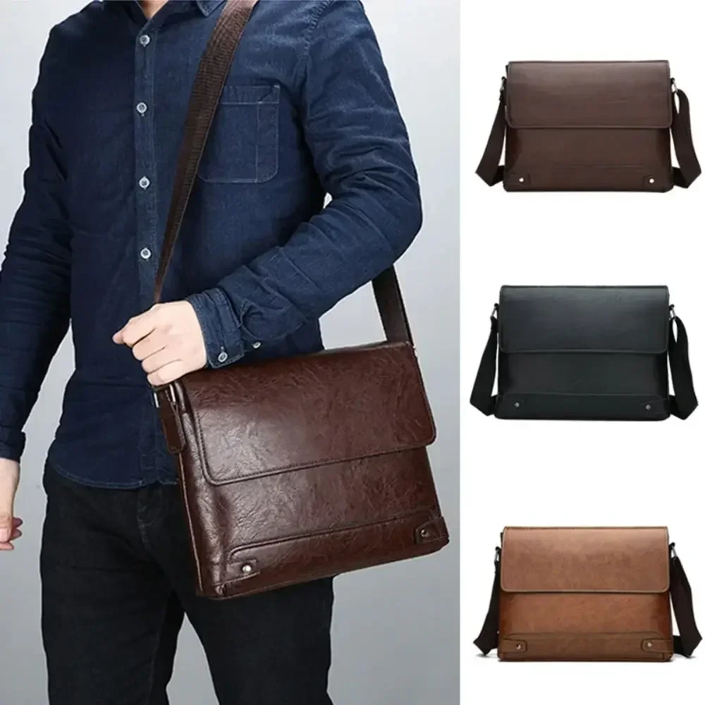 Tablet Shoulder Bag - 남성용 서류 가방 PU 가죽 토트