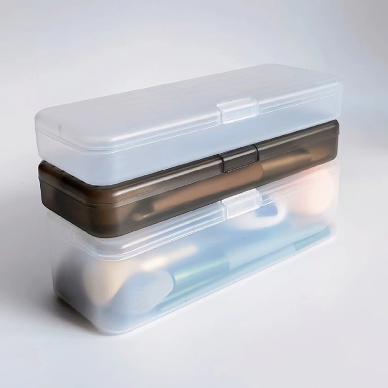 Case With Pencil Holder - 2가지 크기 화장품 보관함 투명 플라스틱