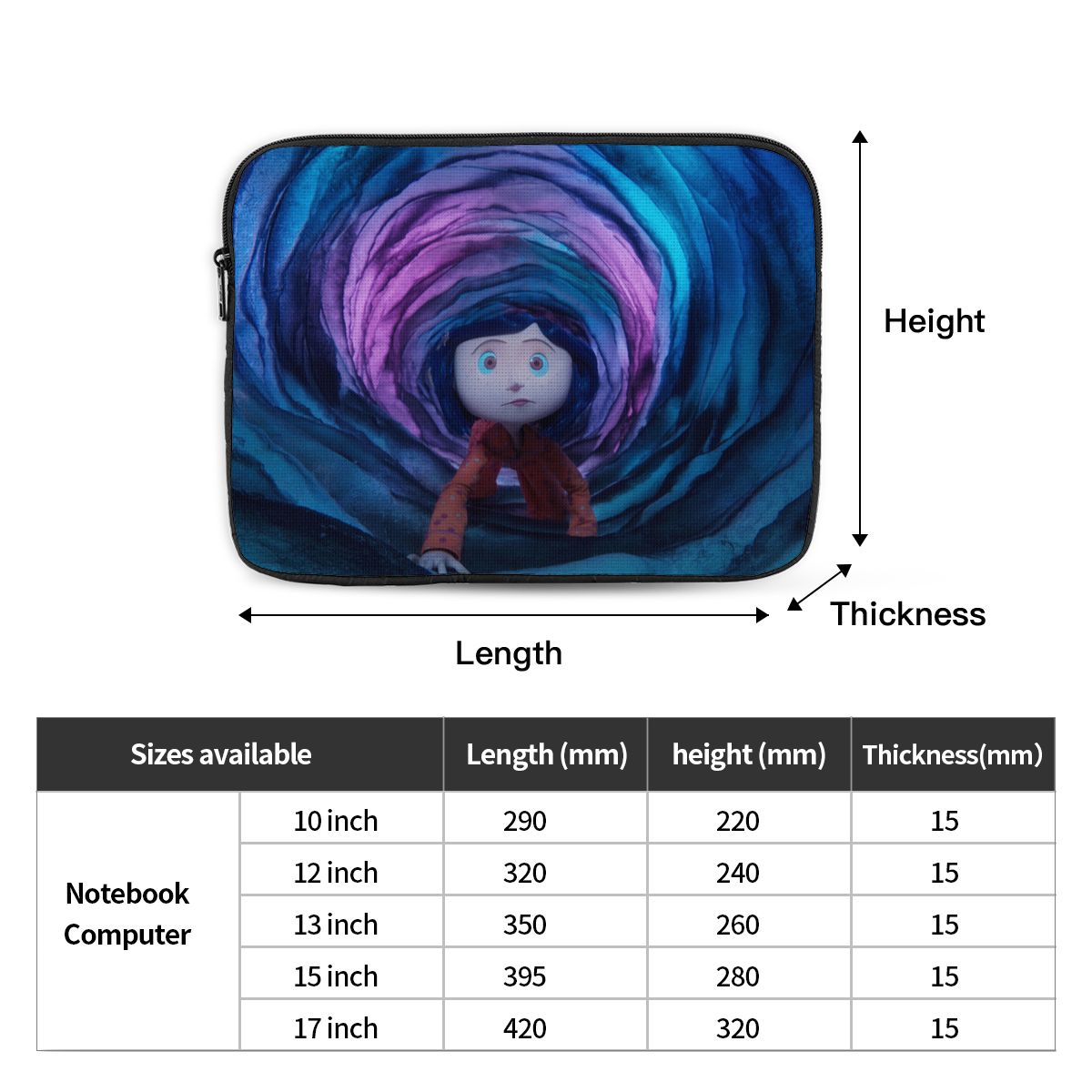 Coralines 할로윈 만화 애니메이션 노트북 가방  - Cool Tablet Accessories 리뷰 및 가격