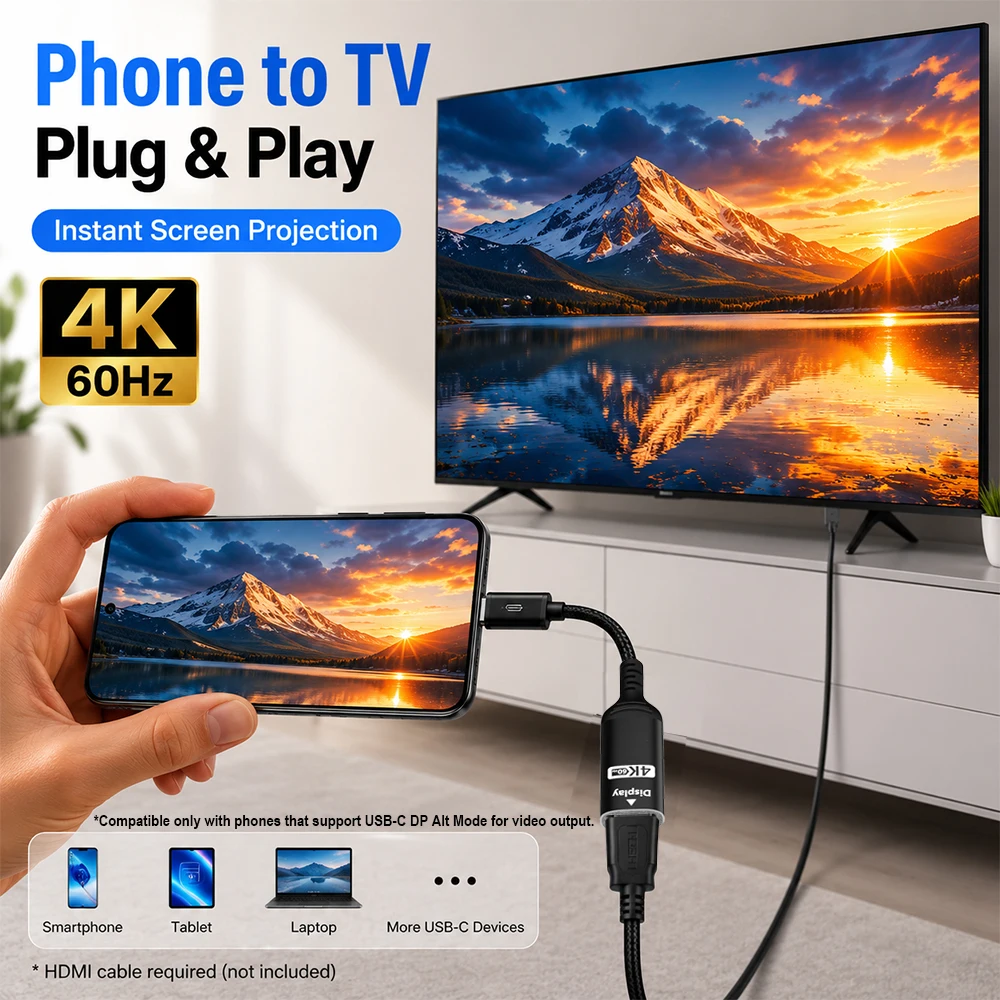 USB C-HDMI 어댑터 4K@60Hz 플러그 앤 플 - Hdmi Adapter Tablet 리뷰 및 가격