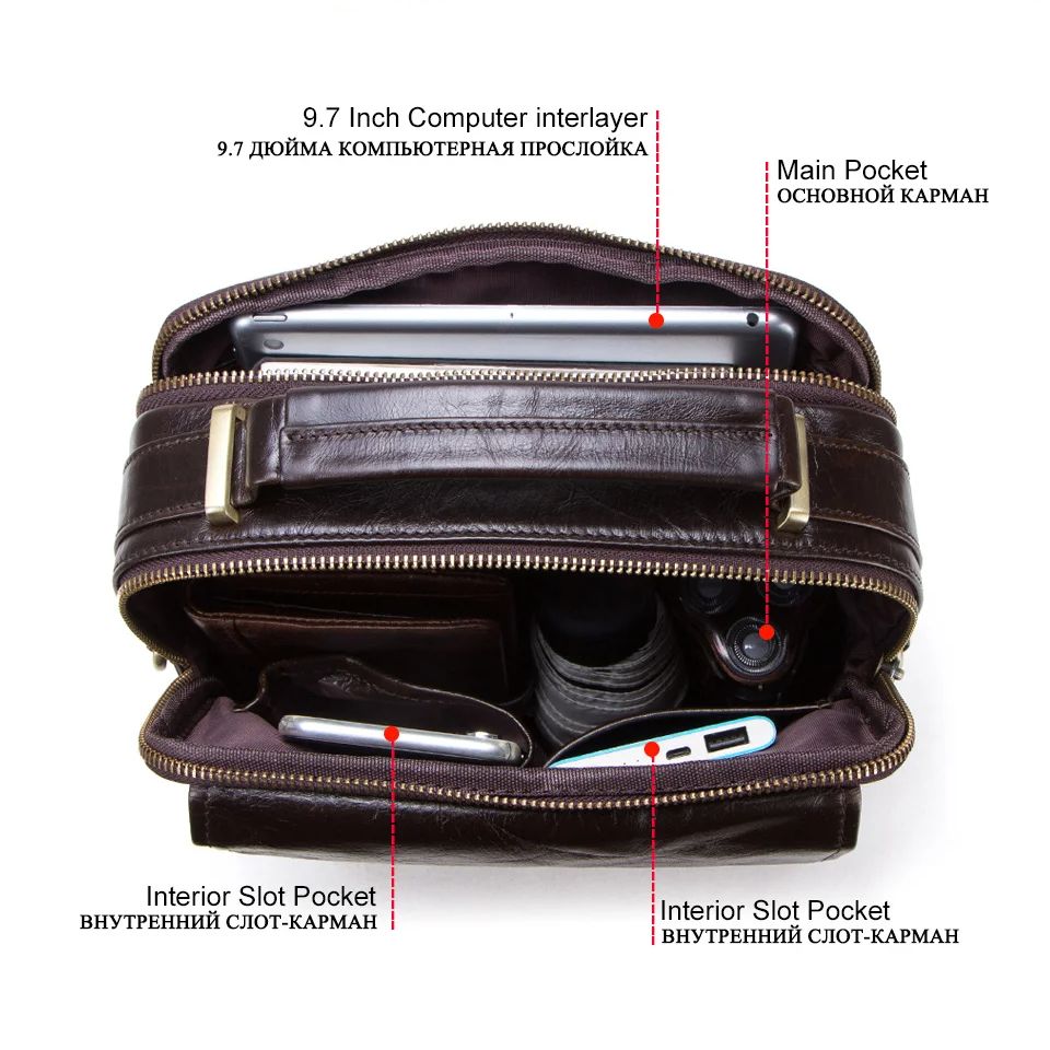남자를위한 정품 가죽 슬링 어깨 가방 레트로 메신저 가 - Tablet Shoulder Bag 리뷰 및 가격