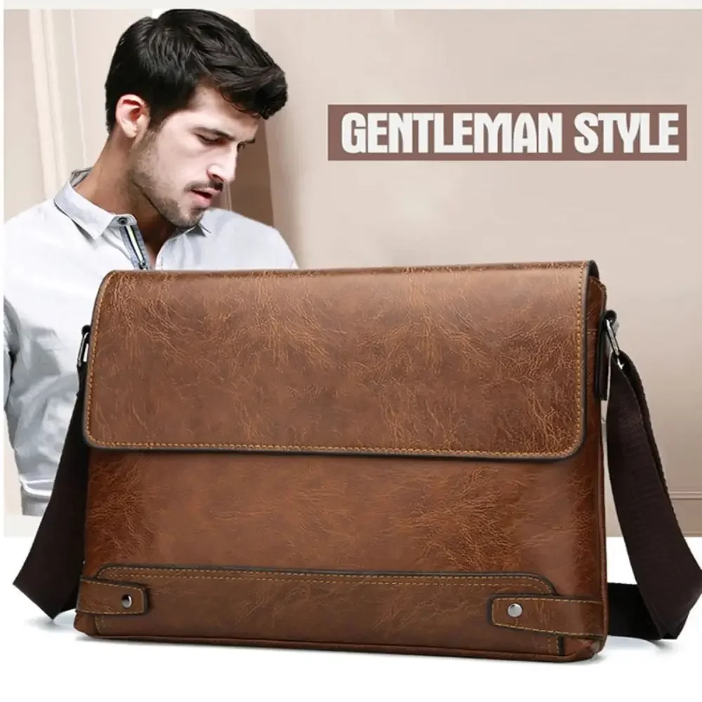 남성용 서류 가방 PU 가죽 토트 보스턴 통근 노트북  - Tablet Shoulder Bag 리뷰 및 가격