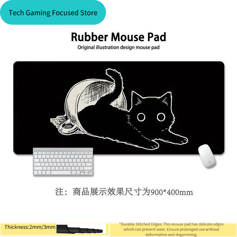 검은 고양이 일러스트 마우스 패드 소형 사무실 테이블  - Rugged Tablet Accessories 리뷰 및 가격