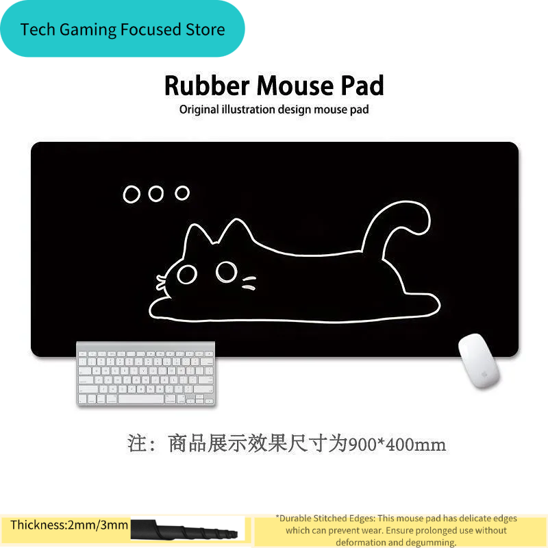 검은 고양이 일러스트 마우스 패드 소형 사무실 테이블  - Rugged Tablet Accessories 리뷰 및 가격